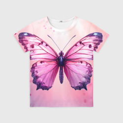 Детская футболка 3D Розовая бабочка