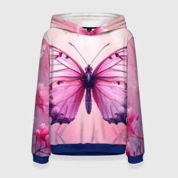 Женская толстовка 3D Розовая бабочка