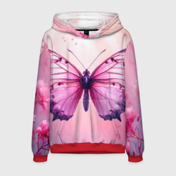 Мужская толстовка 3D Розовая бабочка