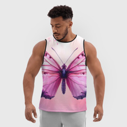 Мужская спортивная майка 3D Розовая бабочка - фото 2