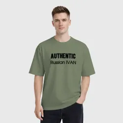Мужская футболка хлопок Oversize Аутентичный русский Иван - фото 2