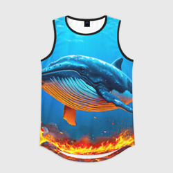 Мужская спортивная майка 3D Кит и подводный огонь