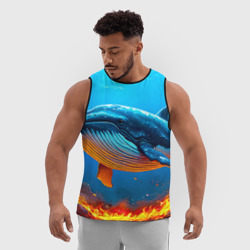 Мужская спортивная майка 3D Кит и подводный огонь - фото 2