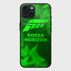 Чехол силиконовый для Apple iPhone 15 матовый Forza Horizon - green gradient
