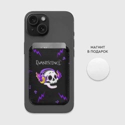 Картхолдер Magsafe магнитный Evanescence неоновый череп - фото 2