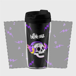 Термокружка-непроливайка Blink 182 неоновый череп - фото 2