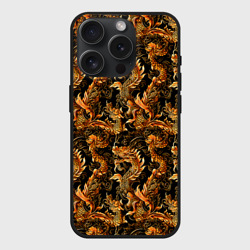 Чехол силиконовый для Apple iPhone 15 Pro матовый Тайскиe драконы