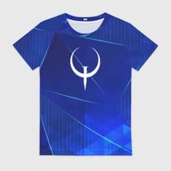 Женская футболка 3D Quake blue poly