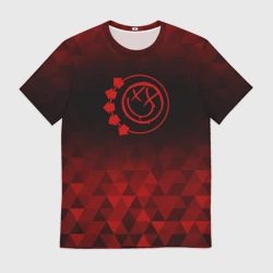 Мужская футболка 3D Blink 182 red poly