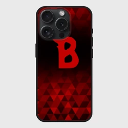 Чехол силиконовый для Apple iPhone 15 Pro Мax матовый Beastars red poly
