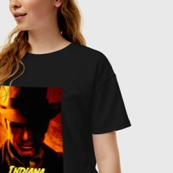 Женская футболка хлопок Oversize Indiana Jones and the Great Circle - фото 2