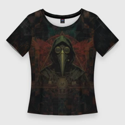 Женская футболка 3D Slim Чумной доктор во мраке