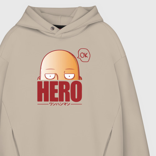 Мужское худи Oversize хлопок Ванпанч герой hero - фото 4