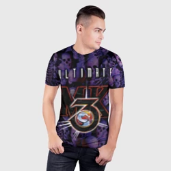 Мужская футболка 3D Slim Ultimate mortal kombat logo - фото 2