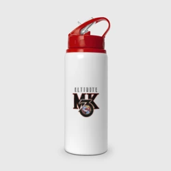 Бутылка для воды с трубочкой Ultimate mortal kombat - logo