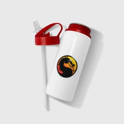 Бутылка для воды с трубочкой Mortal kombat logo - фото 2