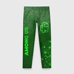 Детские леггинсы 3D Among Us - green gradient вертикально