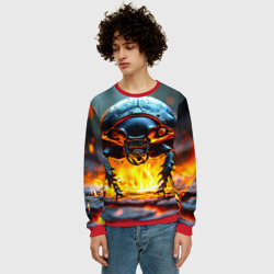 Мужской свитшот 3D Жук в огне - фото 2