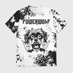 Мужская футболка 3D Powerwolf - рок пес