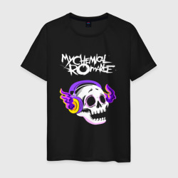 Мужская футболка хлопок My Chemical Romance - неоновый череп