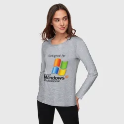 Женский лонгслив хлопок Предназначен для windows xp - фото 2