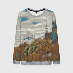 Мужской свитшот 3D Храм на горе