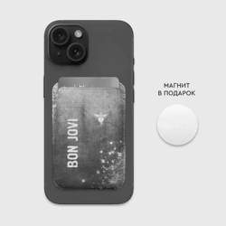 Картхолдер Magsafe магнитный Bon Jovi - grey gradient вертикально - фото 2