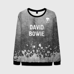 Мужской свитшот 3D David Bowie - grey gradient посередине