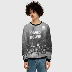 Мужской свитшот 3D David Bowie - grey gradient посередине - фото 2