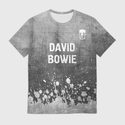Мужская футболка 3D David Bowie - grey gradient посередине