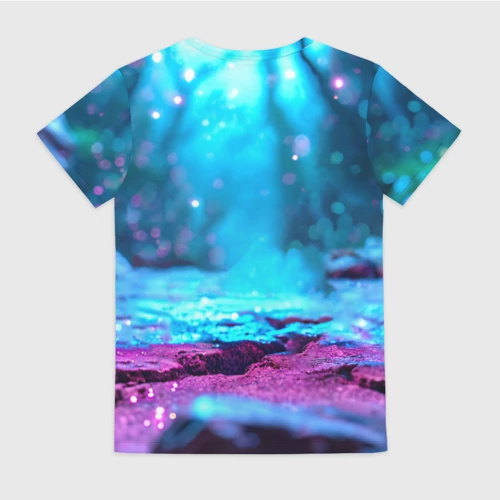 Женская футболка 3D с принтом Розовый скорпион, вид сзади #1