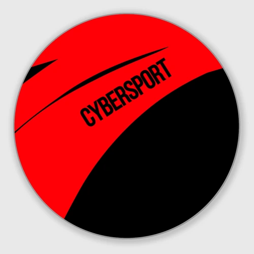 Круглый коврик для мышки Cybersport красно-чёрный