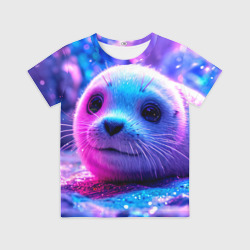 Детская футболка 3D Большой милый тюлень