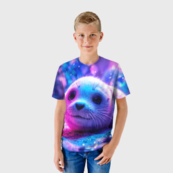 Детская футболка 3D Большой милый тюлень - фото 2