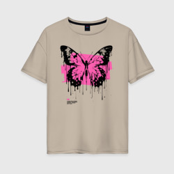 Женская футболка хлопок Oversize Emo butterfly