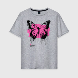Женская футболка хлопок Oversize Emo butterfly
