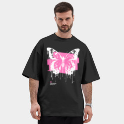 Мужская футболка Oversize хлопок premium Emo butterfly with splashes of paint - фото 2
