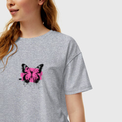 Женская футболка хлопок Oversize Butterfly graffiti - фото 2