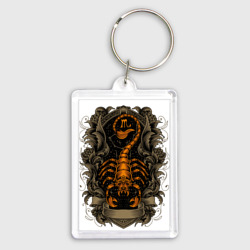Брелок прямоугольный 35*50 Знак зодиака скорпион винтаж