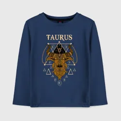 Детский лонгслив хлопок Знак зодиака телец винтаж