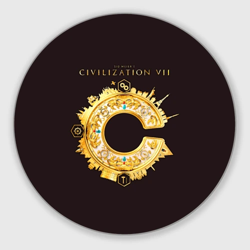Круглый коврик для мышки Civilization VII