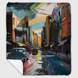 Плед с рукавами Улица в стиле экспрессионизм