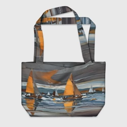 Пляжная сумка 3D Живопись с парусниками