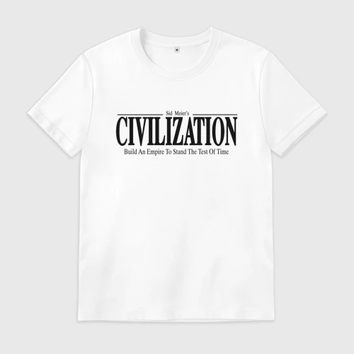 Мужская футболка хлопок с принтом Civilization - game, вид спереди #2