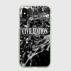 Чехол для iPhone XS Max матовый Civilization - global strategy           