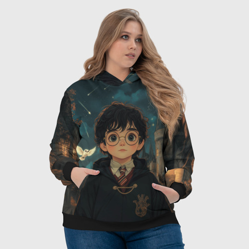 Женская толстовка 3D с принтом Гарри Поттер и замки - картинка 6 Женская толстовка 3D Гарри Поттер и замки - фото 6