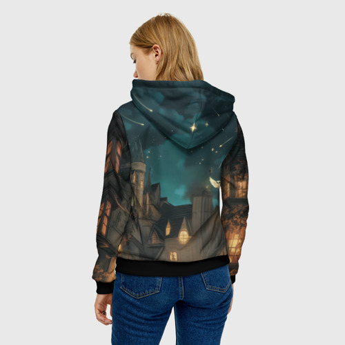 Женская толстовка 3D с принтом Гарри Поттер и замки - картинка 4 Женская толстовка 3D Гарри Поттер и замки - фото 4