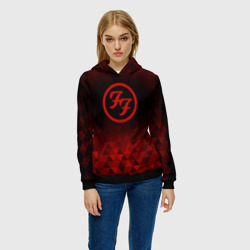 Женская толстовка 3D Foo Fighters red poly - фото 2