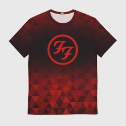 Мужская футболка 3D Foo Fighters red poly