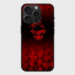 Чехол силиконовый для Apple iPhone 15 Pro матовый Goblin Slayer red poly